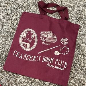 Granger's Book Club Maroon Tote Bag